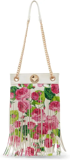 Betsey Johnson Secret Garden Fringe Crossbody, Pink