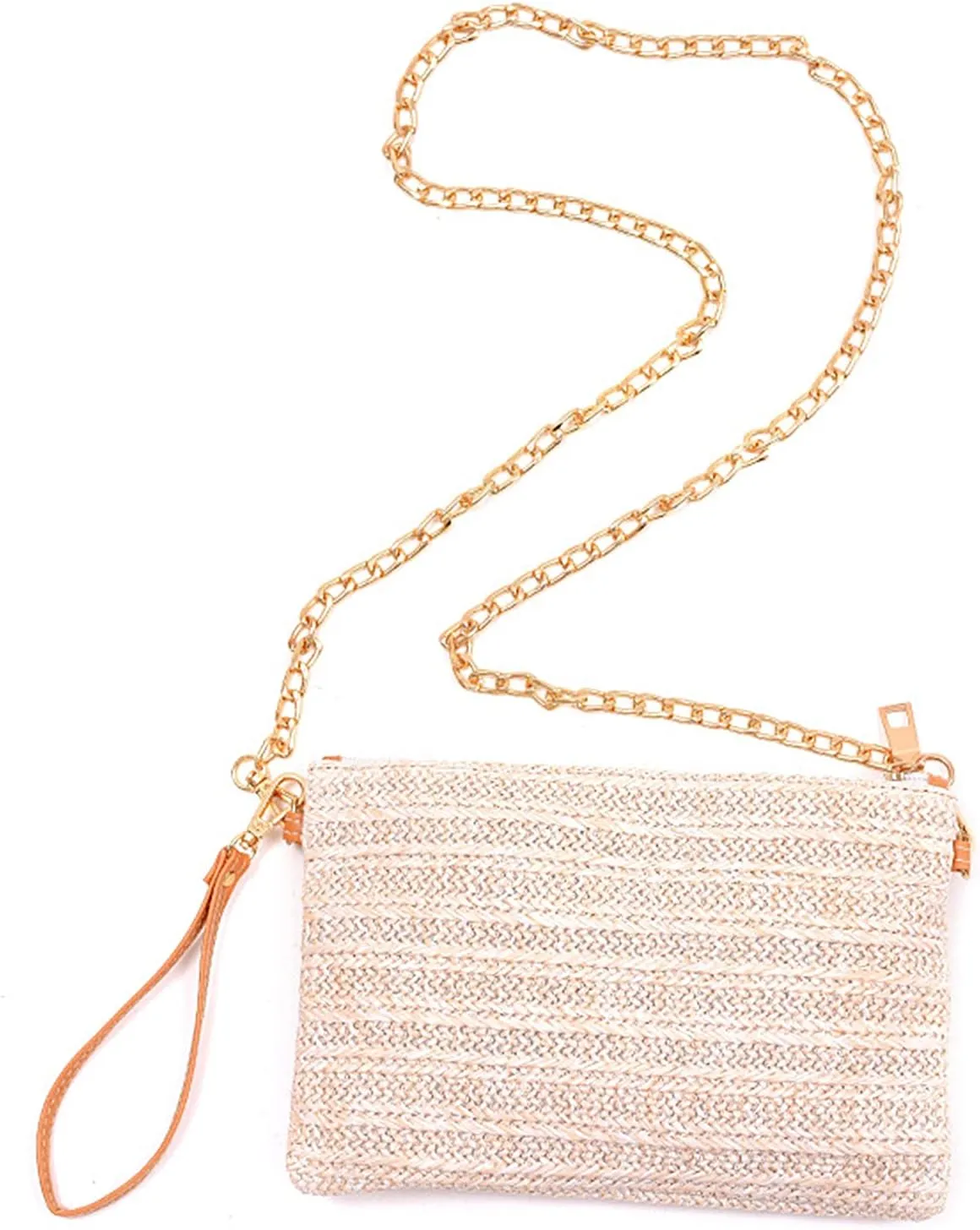 Beurlike Straw Clutch Purses for Women Beach Wristlet Wallet Small Cross body bag for Girls