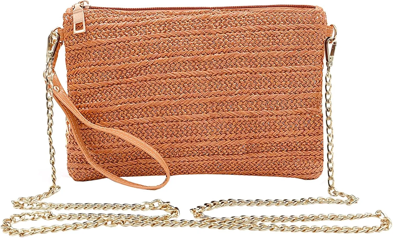 Beurlike Straw Clutch Purses for Women Beach Wristlet Wallet Small Cross body bag for Girls