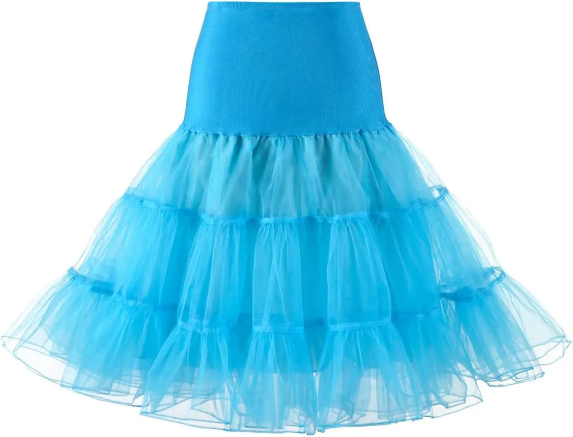 BIFINI Vintage Rockabilly Skirt Women's 50s Petticoat Crinoline Underskirt