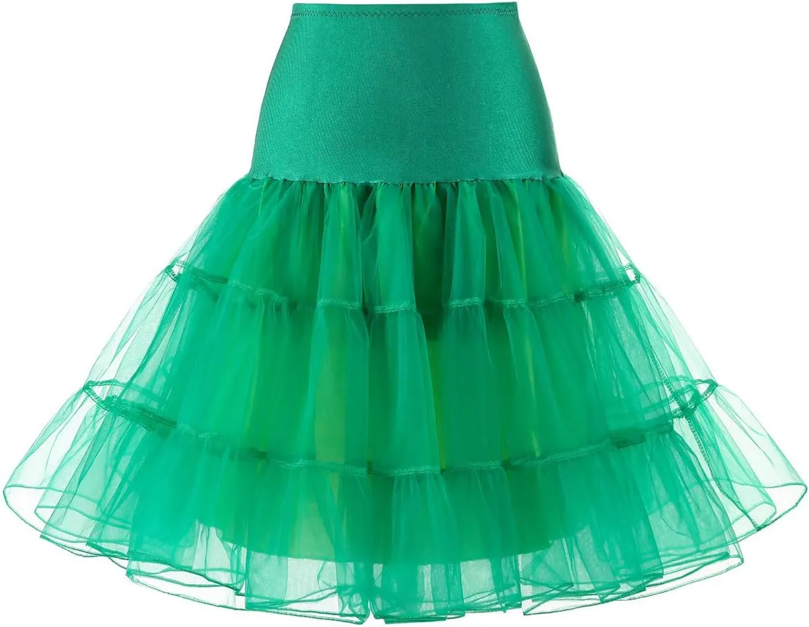 BIFINI Vintage Rockabilly Skirt Women's 50s Petticoat Crinoline Underskirt