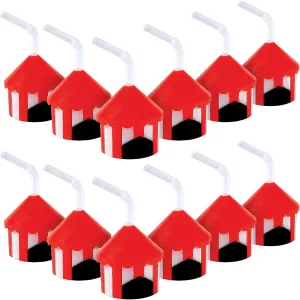 Big Top Plastic Cups with Straw,12 pack