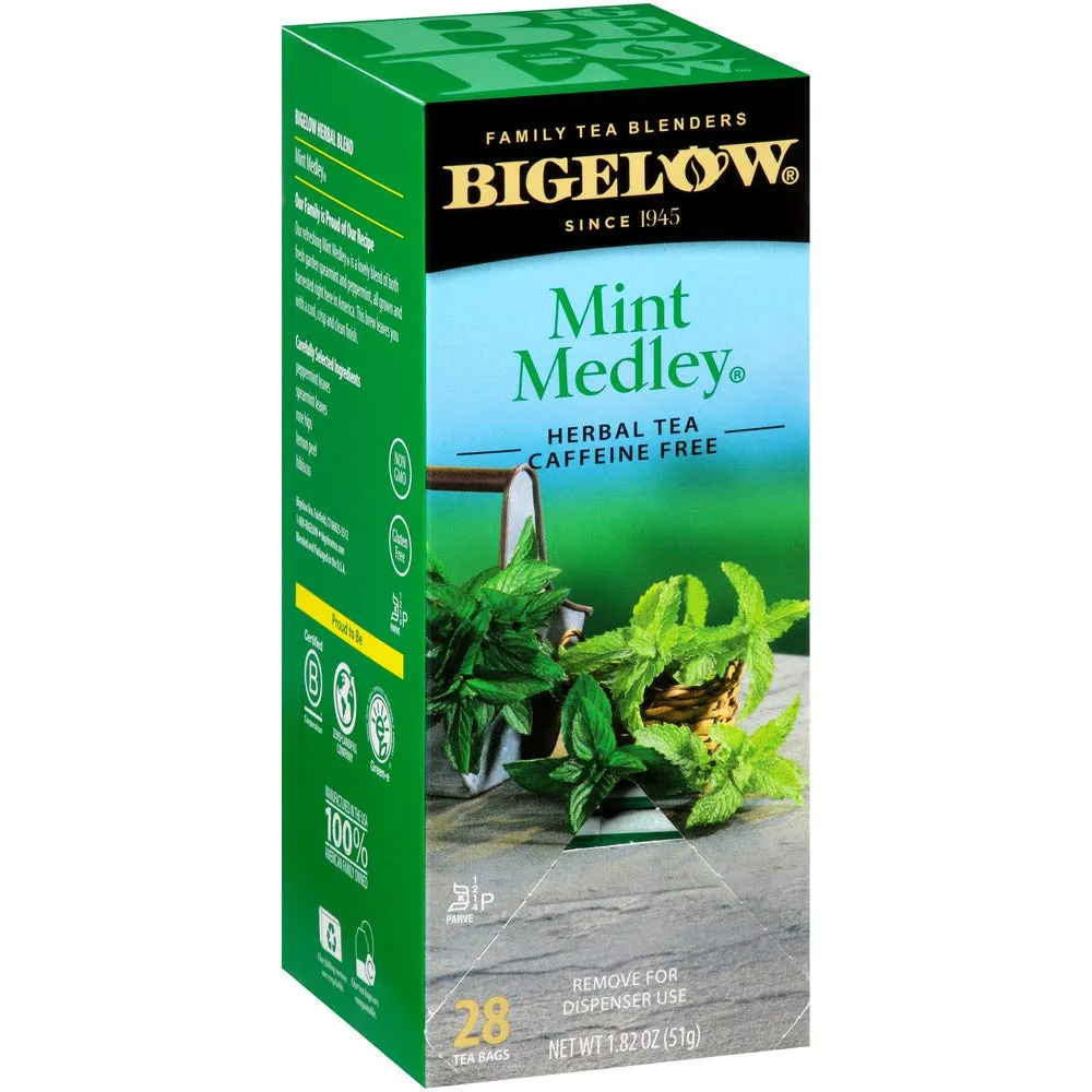 Bigelow Mint Medley Herbal Tea Bags 28-Count Box (Pack of 3) Mint Tea Bags Peppermint & Spearmint Herbal Tea All Natural Gluten Free