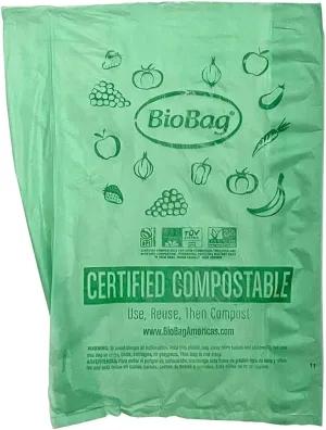BioBag (USA 100% Certified Compostable, 11x17, 2000 Count, Perfect for The Grocery Store or Farmers Market Produce Bag, Green, 2000.0,PB11417-0.4