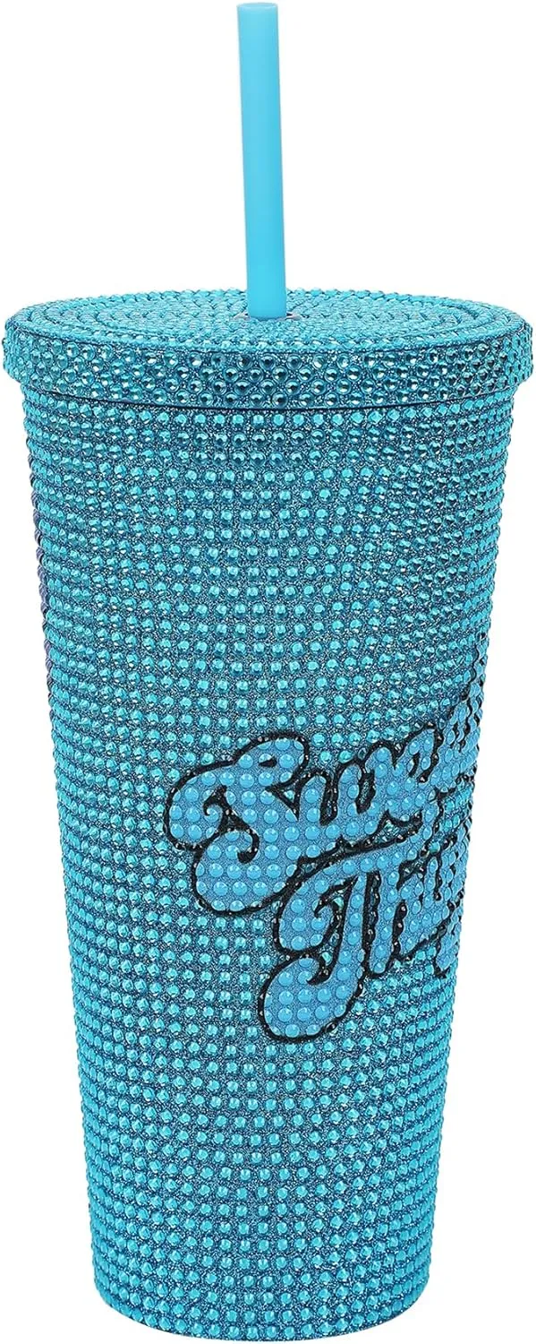 Bioworld Disney Stitch Sweet Thing 20 Oz Blue Rhinestone-Studded Plastic Cup