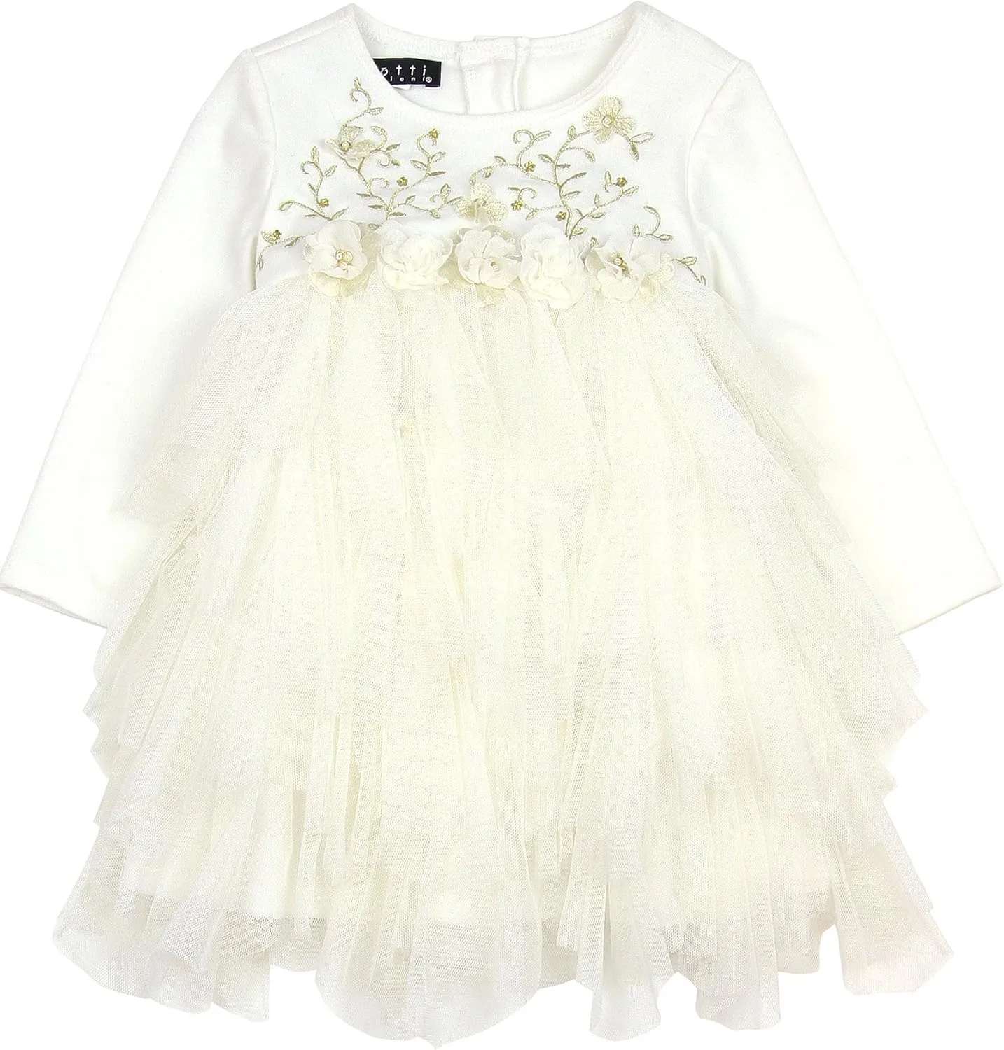 Biscotti Girls' Modern Maiden Tiered Dress, Sizes 12M-4-3T Ivory