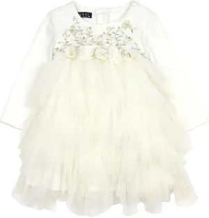 Biscotti Girls' Modern Maiden Tiered Dress, Sizes 12M-4-3T Ivory