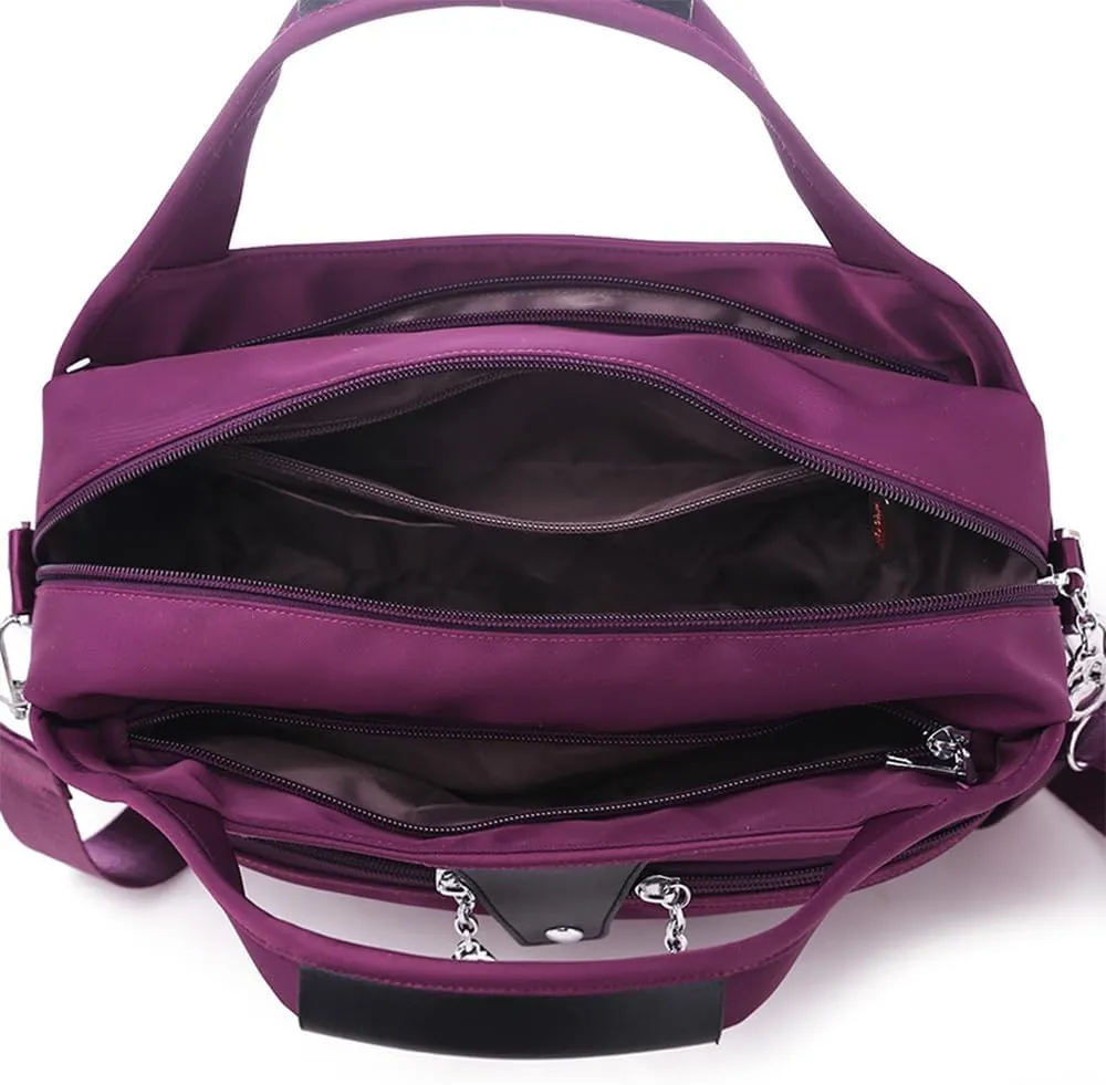 Blaciokamith Tote Bag,Soft Side Lightweight Underseat Tote,Multi-Pocket Fashion Waterproof Anti-Theft Handbag Crossbody