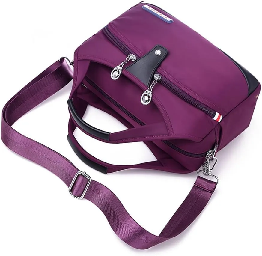 Blaciokamith Tote Bag,Soft Side Lightweight Underseat Tote,Multi-Pocket Fashion Waterproof Anti-Theft Handbag Crossbody