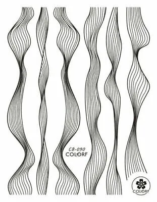Black and Silver Wave Line Stripe Nail Art Stickers