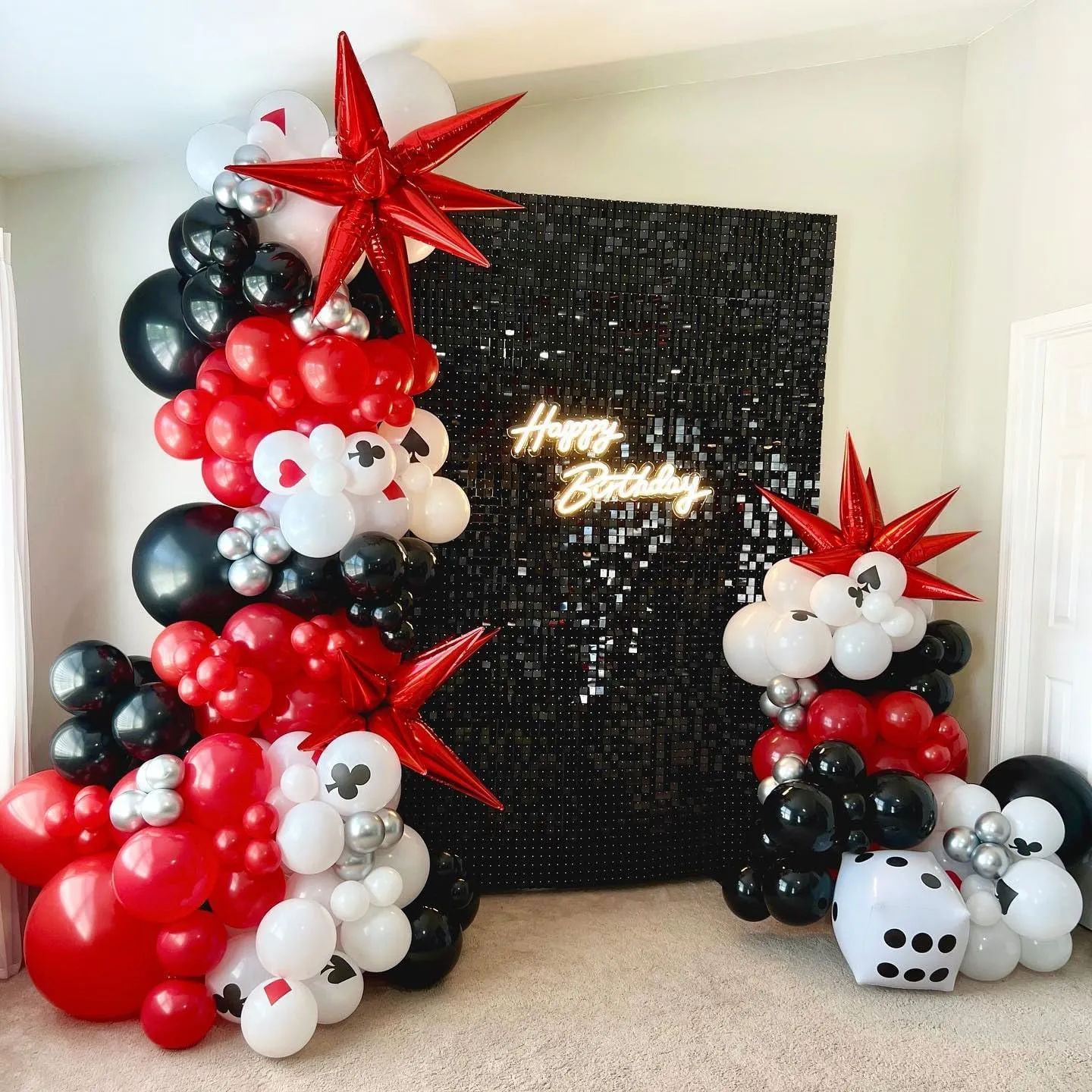 Black Shimmer Wall Backdrop 9FTx4FT Halloween Photo Backdrop Shiny Backdrop for Party Birthday Anniversary Disco Decor