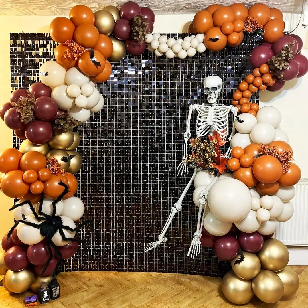 Black Shimmer Wall Backdrop 9FTx4FT Halloween Photo Backdrop Shiny Backdrop for Party Birthday Anniversary Disco Decor
