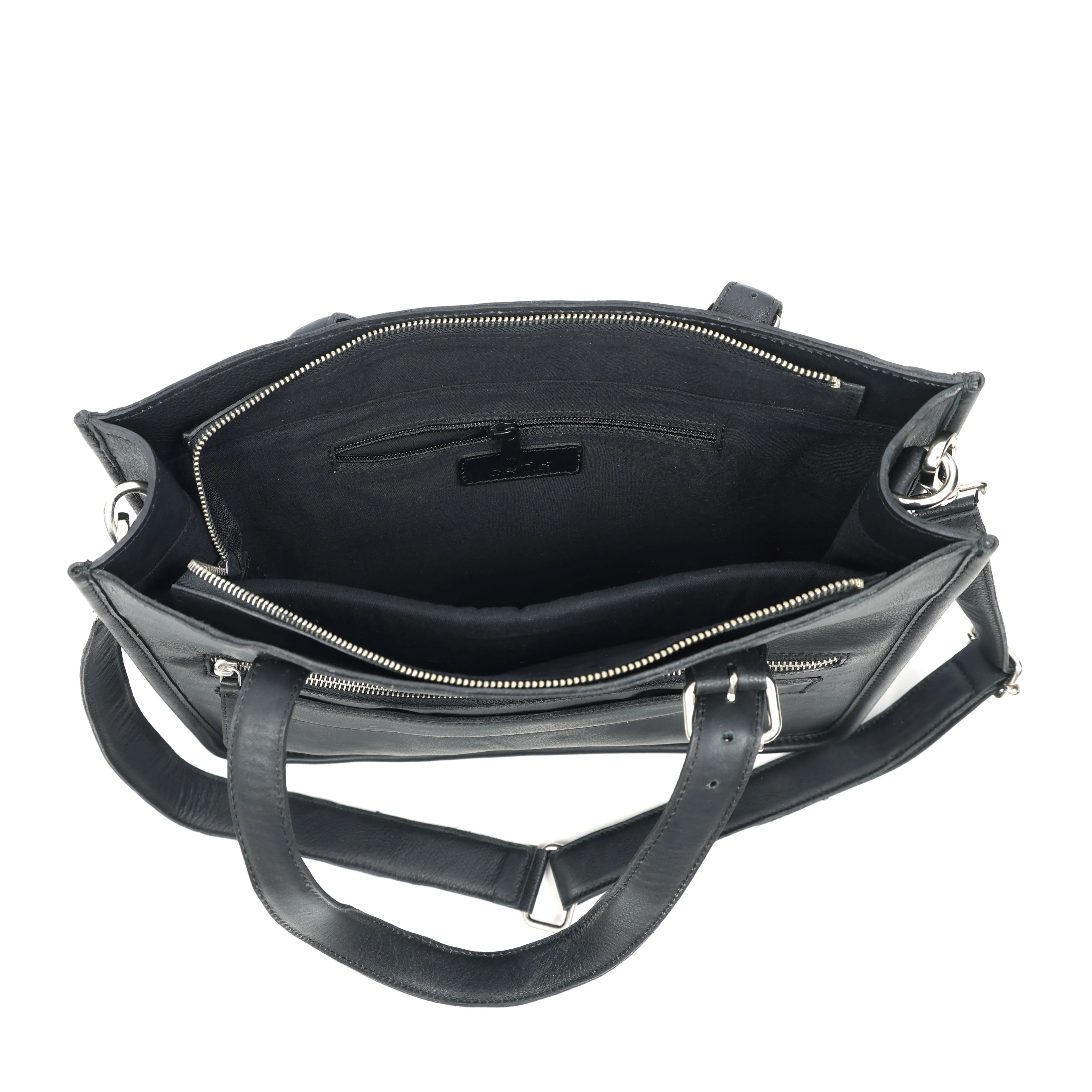 Black Soft Leather Handheld Bag – Lightweight & Elegant Daily Purse for Women. BG-1626