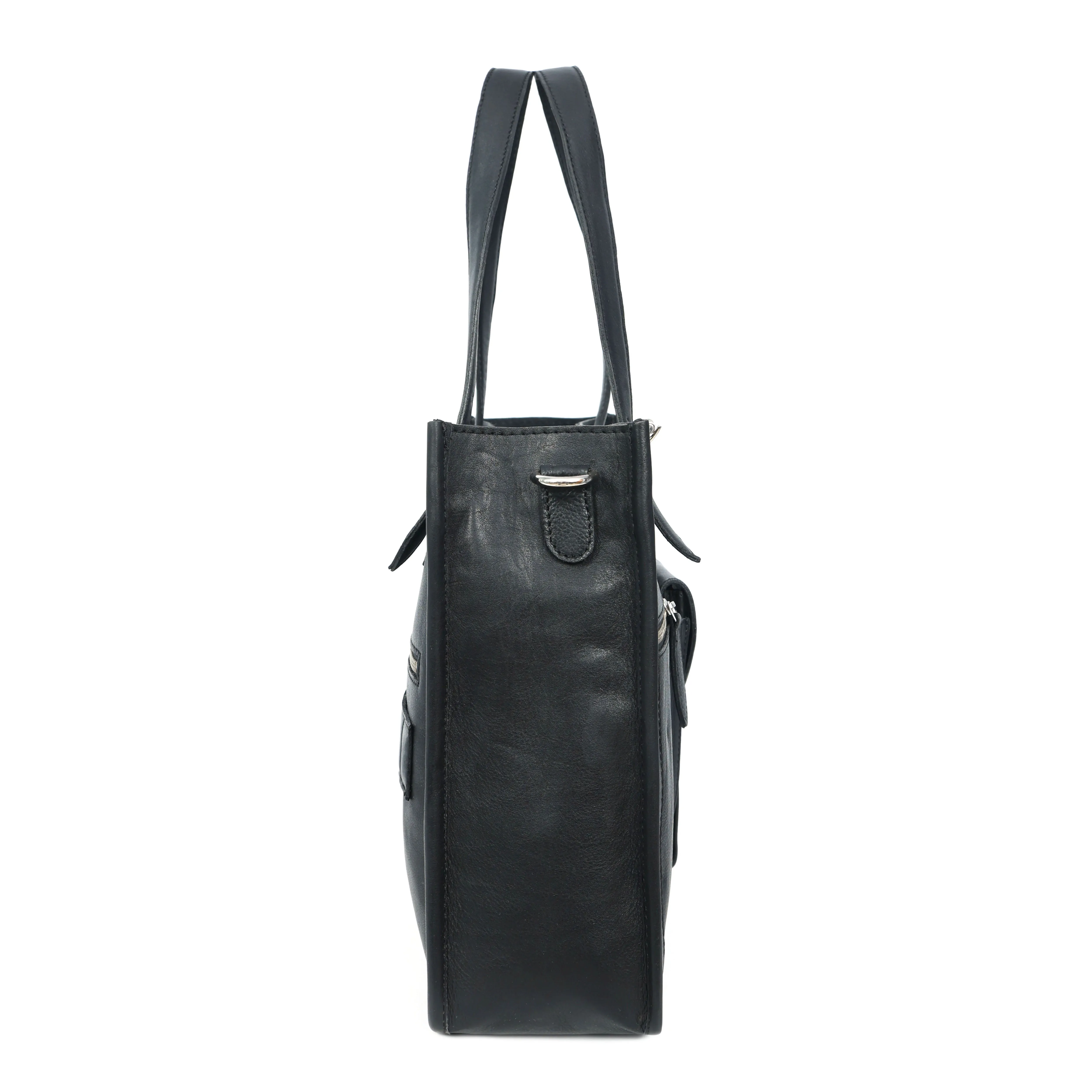 Black Soft Leather Handheld Bag – Lightweight & Elegant Daily Purse for Women. BG-1626