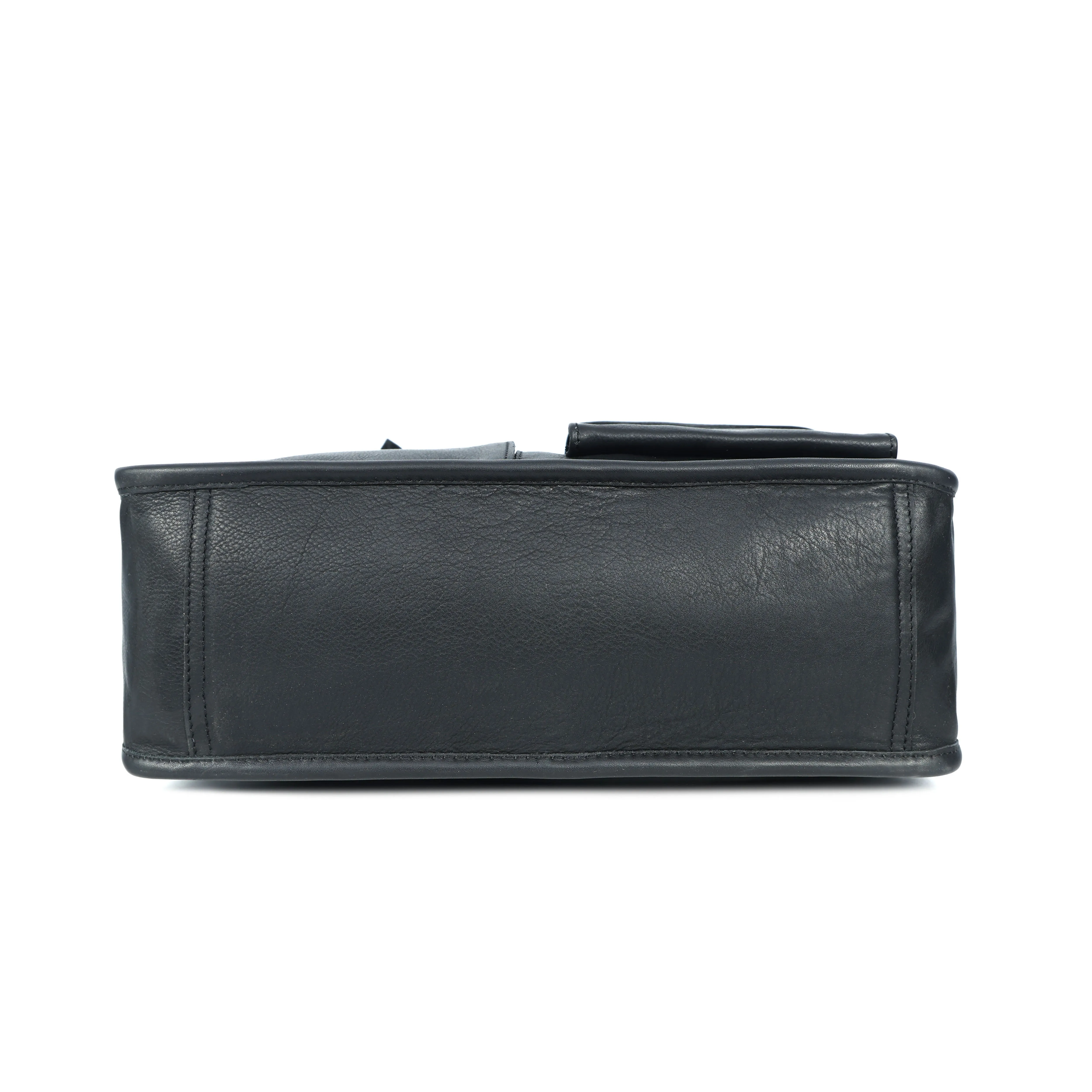 Black Soft Leather Handheld Bag – Lightweight & Elegant Daily Purse for Women. BG-1626