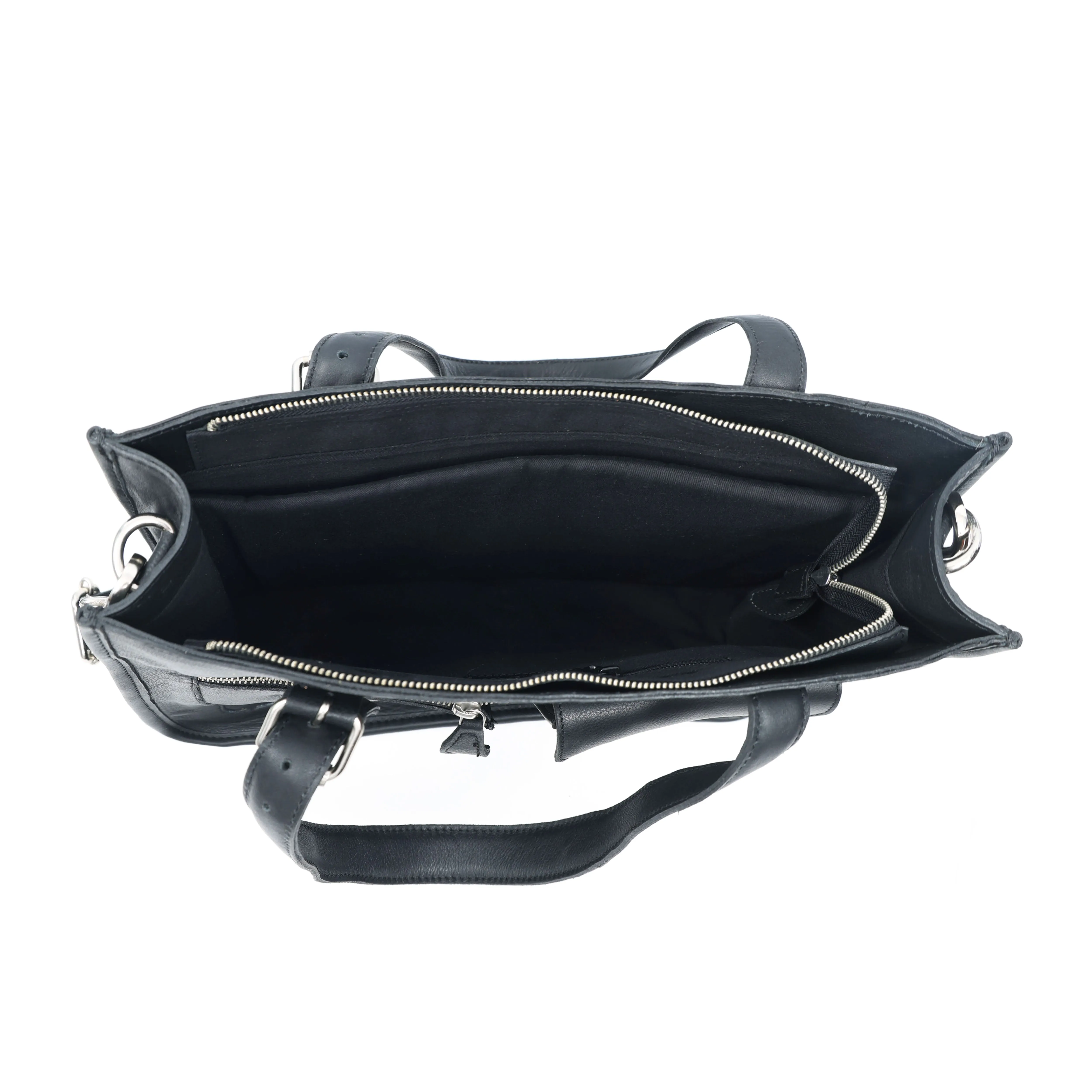 Black Soft Leather Handheld Bag – Lightweight & Elegant Daily Purse for Women. BG-1626