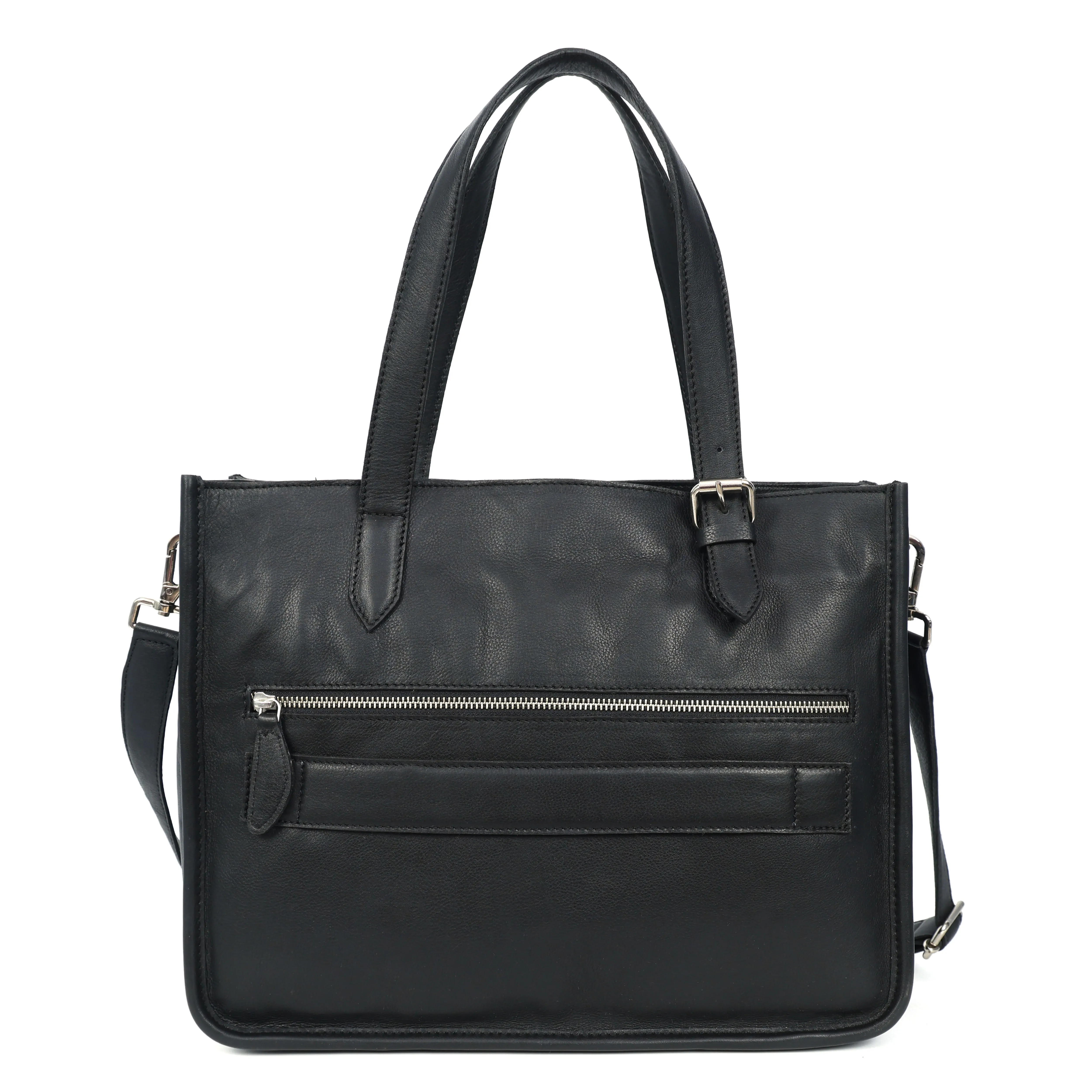 Black Soft Leather Handheld Bag – Lightweight & Elegant Daily Purse for Women. BG-1626