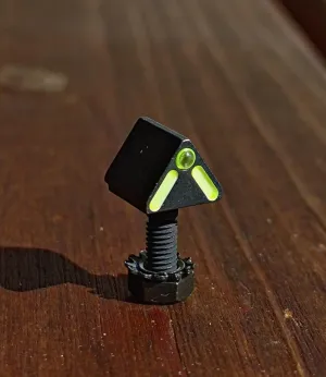 Blitzkrieg Components Chevron-Shaped Sight Post for Benelli & Beretta - Tritium Dot, Luminescent Green Stripe