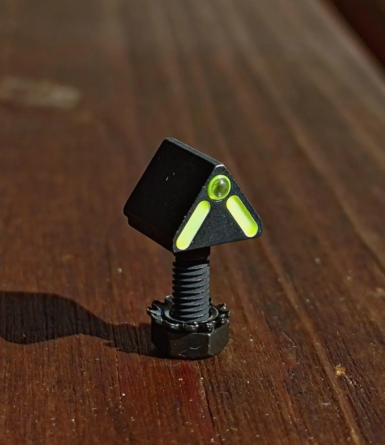 Blitzkrieg Components Chevron-Shaped Sight Post for Benelli & Beretta - Tritium Dot, Luminescent Green Stripe