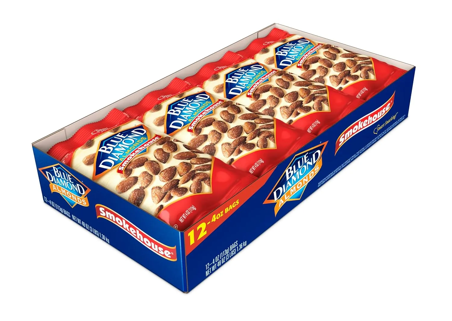 Blue Diamond Almonds, Smokehouse, 4 Ounce (pack of 12)