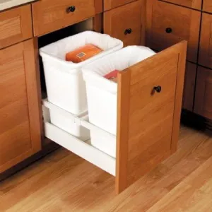 Blum B356M55B7Saf Wh Tandembox Waste Bin Hardware for 18 in. Open - White
