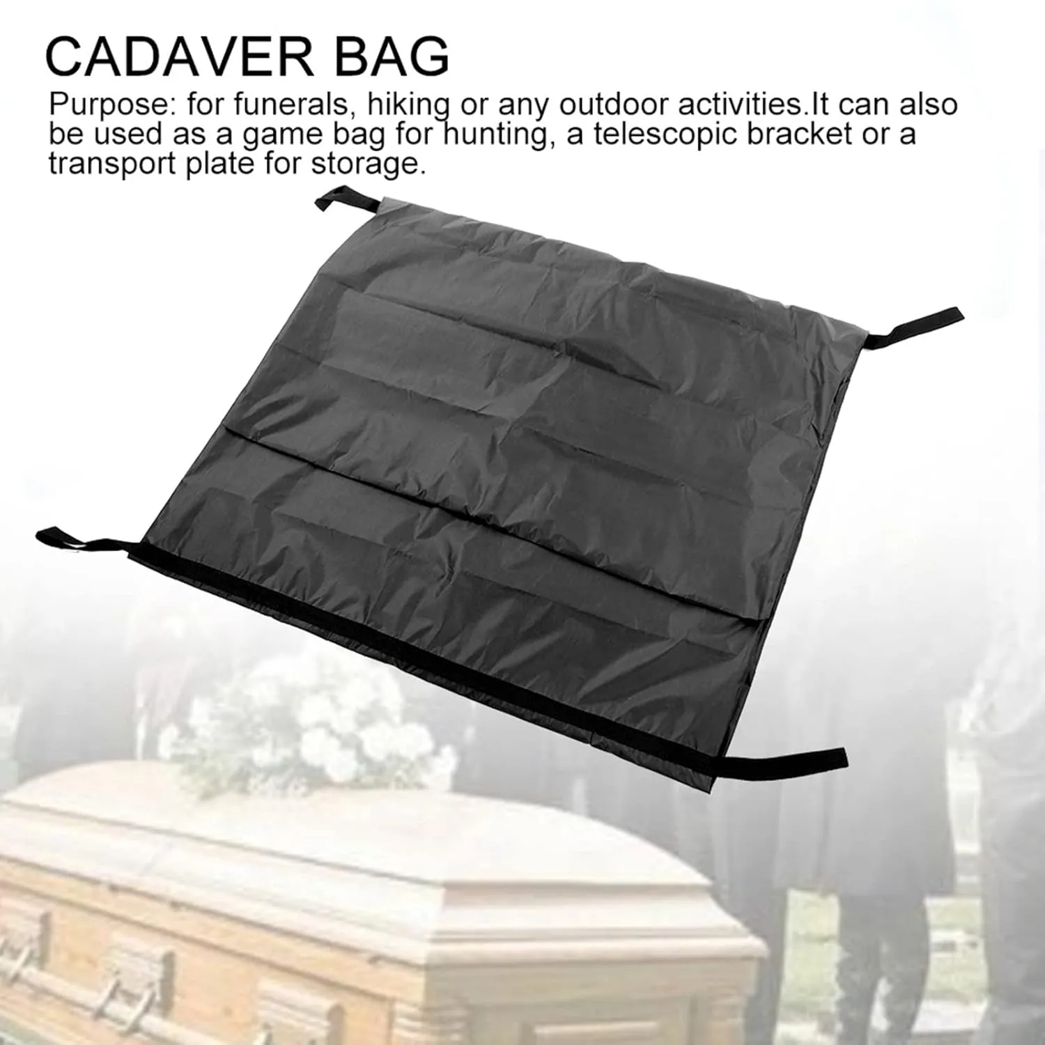 Body Bag, Leak Proof Cadaver Morgue Bodies Bag with 4 Handles, Center Zipper, Emergency Bodies Storage Bag for Funeral Hospitals Transportation, Black (210 * 75CM)