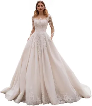 Boho Wedding Dresses for Women 2025 Tulle Lace Applique Bridal Gowns for Bride