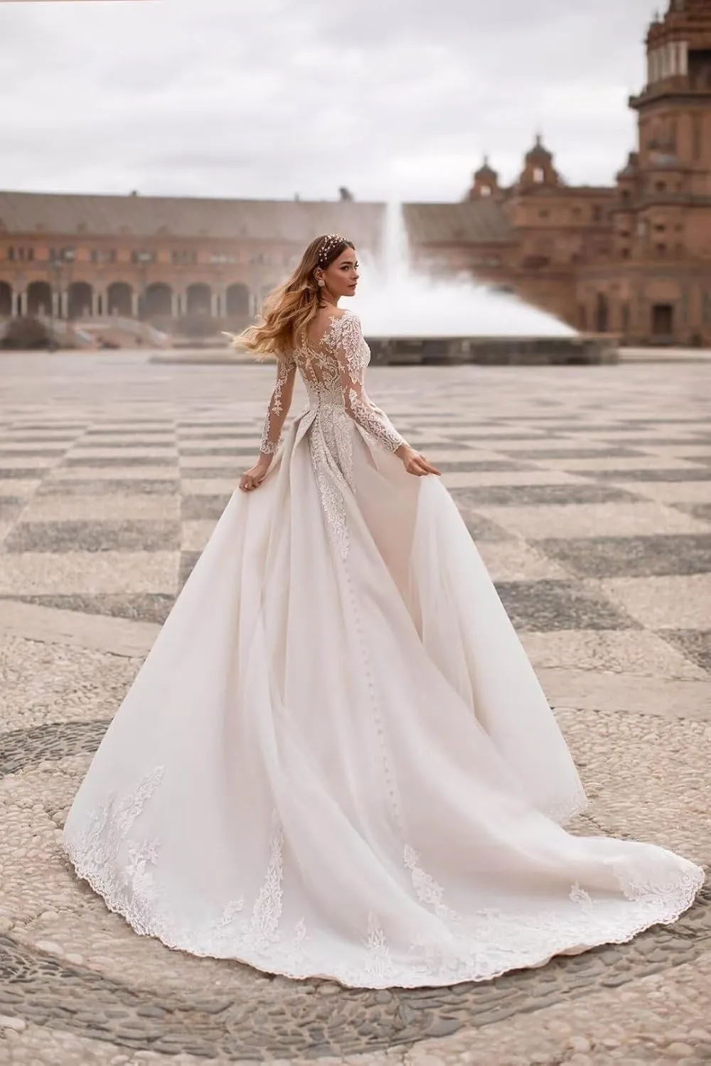 Boho Wedding Dresses for Women 2025 Tulle Lace Applique Bridal Gowns for Bride