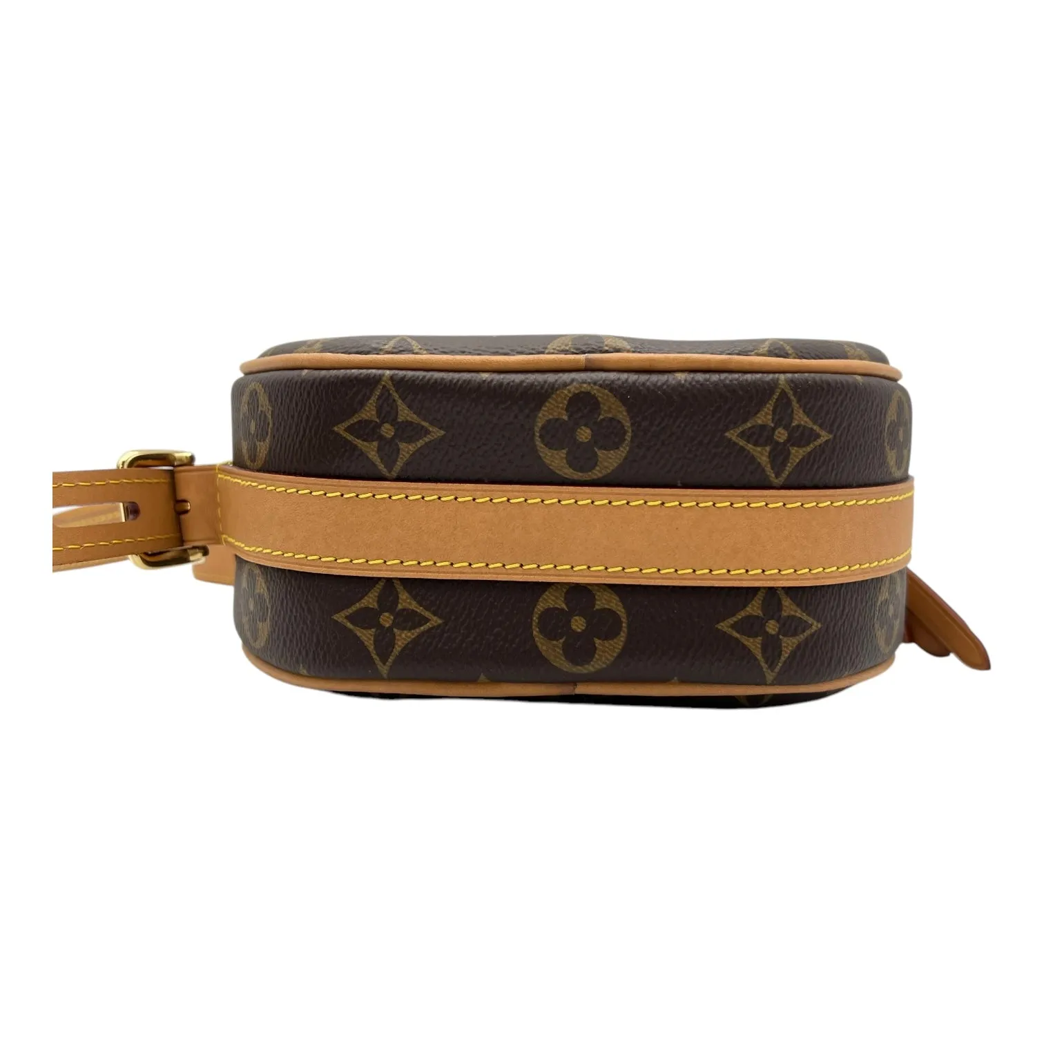 Boite a Chapeau Crossbody Bag Brown in Monogram Coated Canvas, Gold hardware