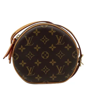 Boite a Chapeau Crossbody Bag Brown in Monogram Coated Canvas, Gold hardware