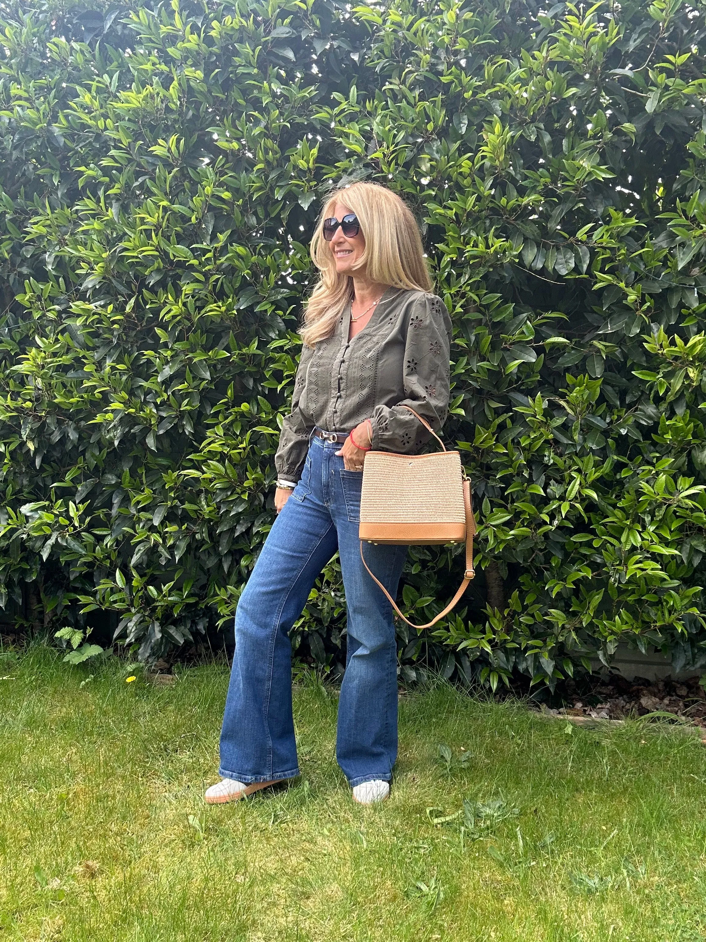 Bologna Woven Raffia & Leather Tote Bag | Taupe
