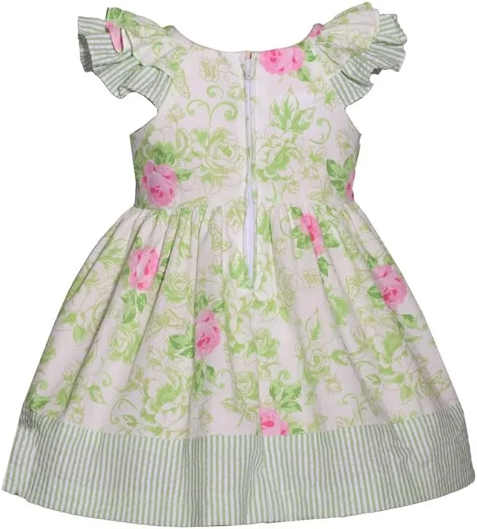 Bonnie Jean Baby Girls 3M-4T Ruffle Sleeve Bow Front Dress and Headband