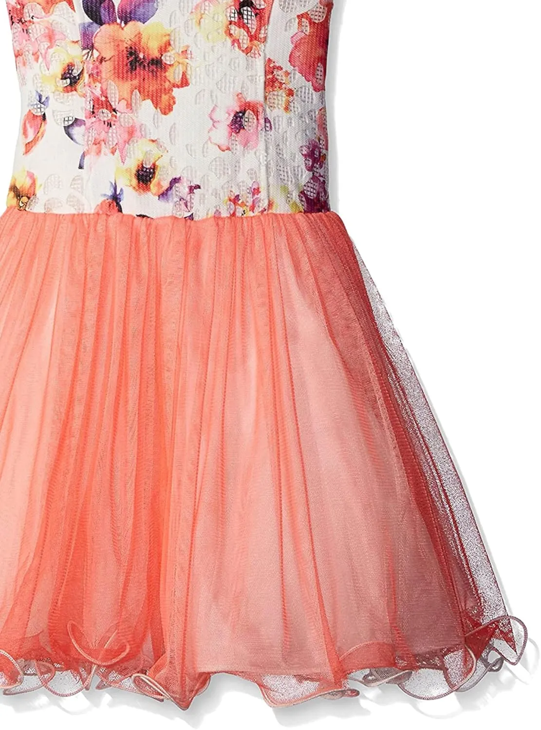 Bonnie Jean Girls Easter Jacquard Floral Princess Fit and Flare Party Dress 4-16