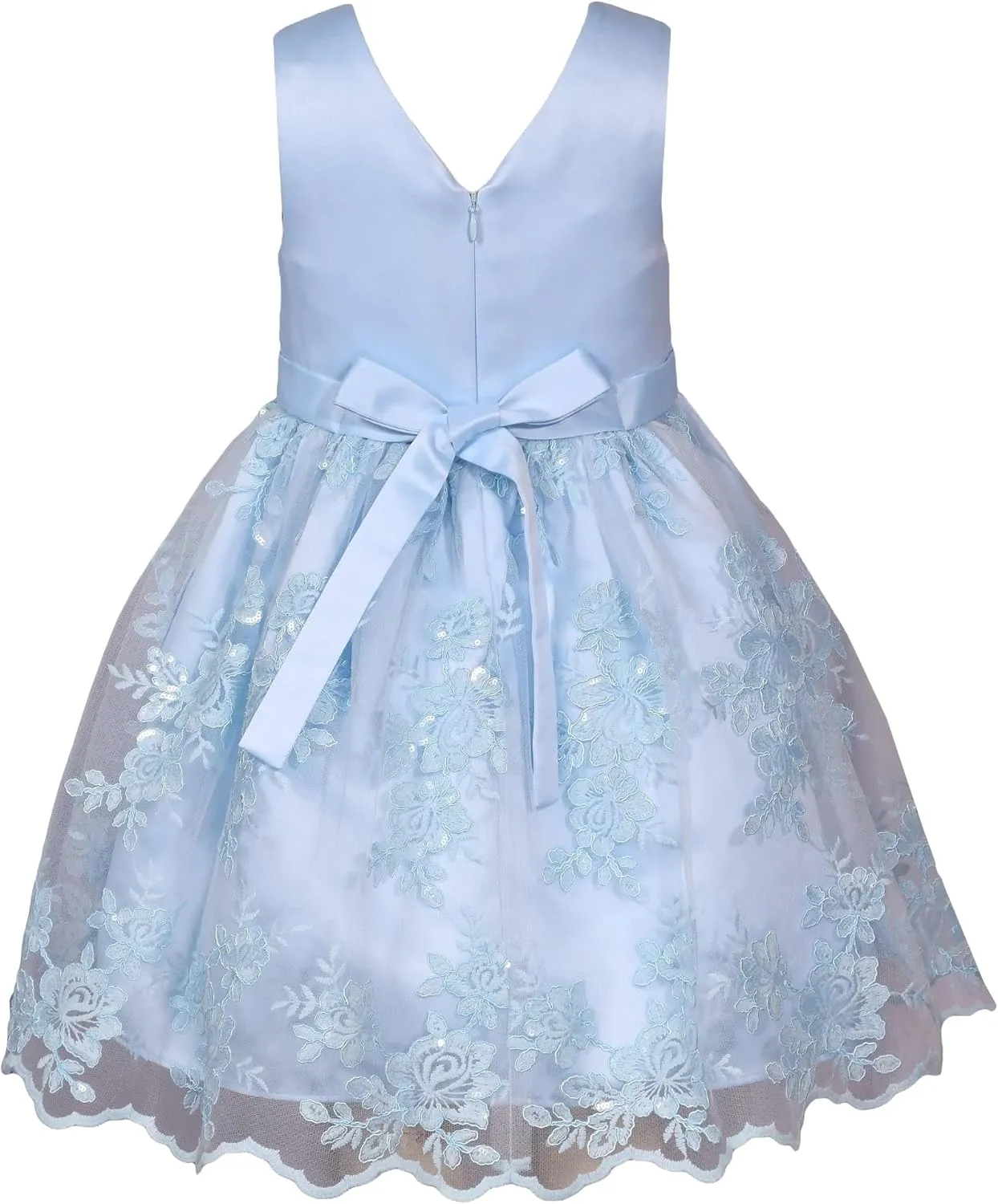 Bonnie Jean Girls Size 12M-16 Embroidered Sequin Mikado Dress