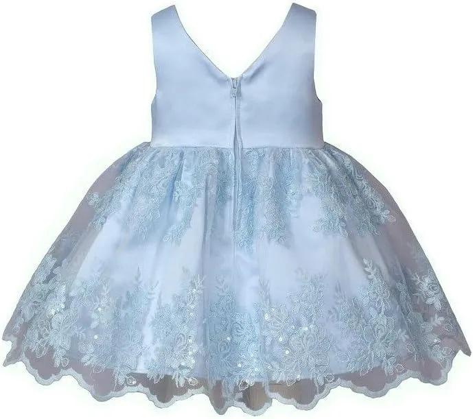 Bonnie Jean Girls Size 12M-16 Embroidered Sequin Mikado Dress