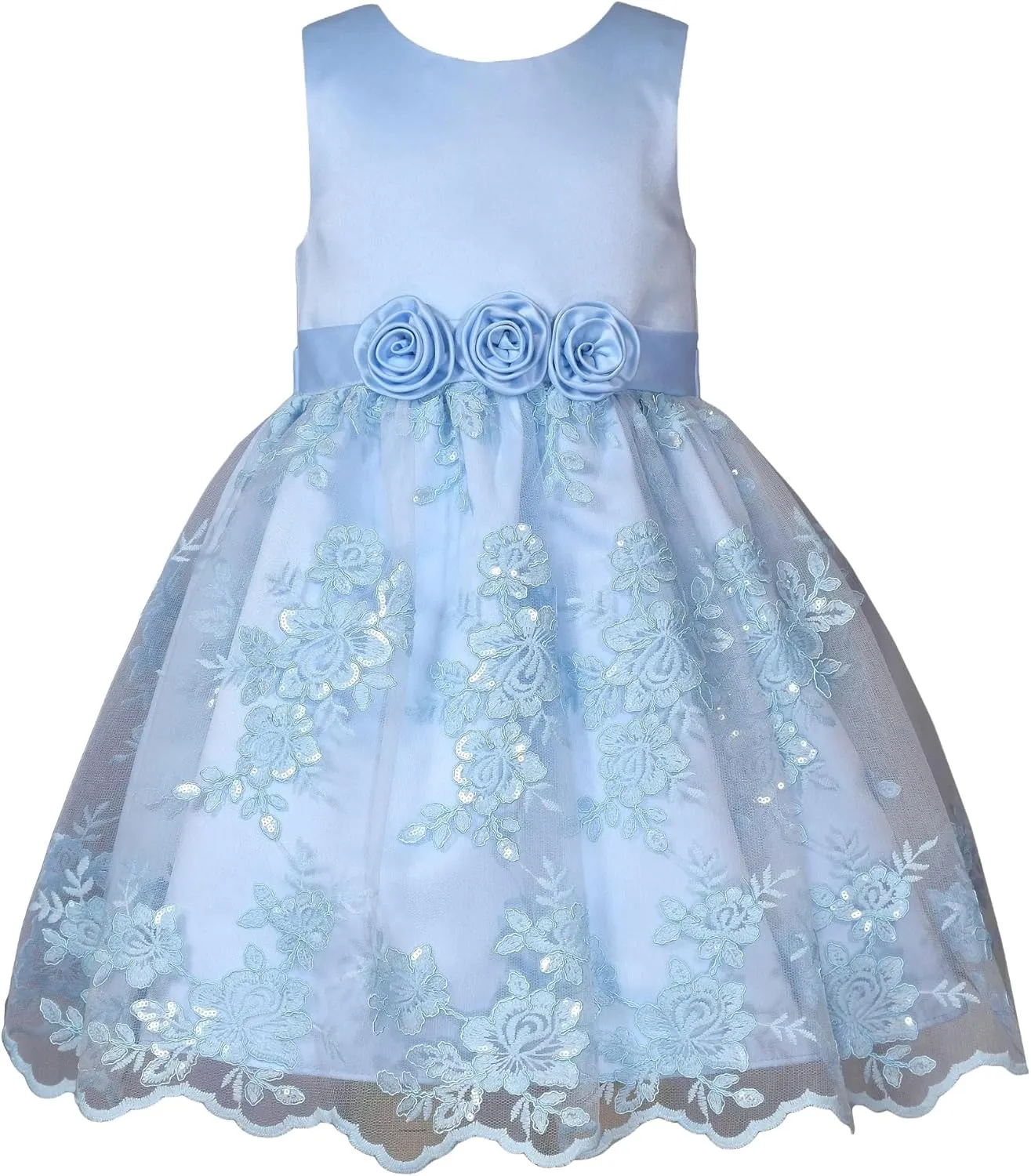 Bonnie Jean Girls Size 12M-16 Embroidered Sequin Mikado Dress