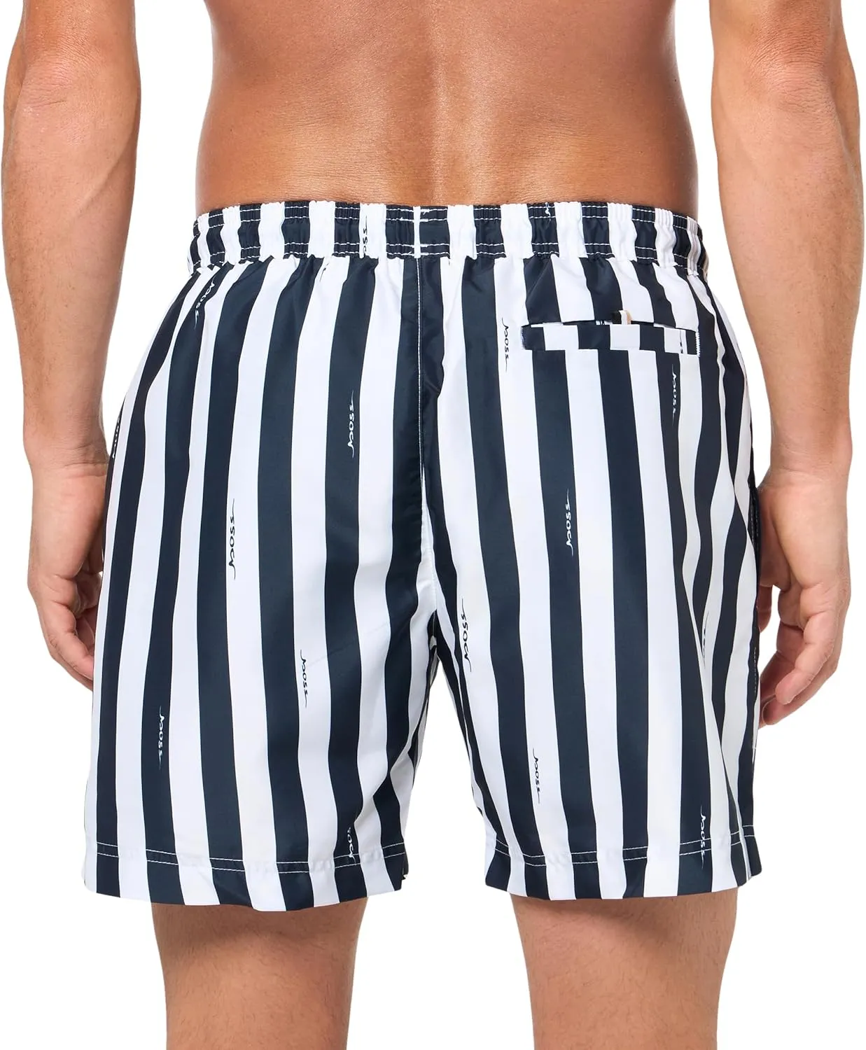 BOSS Men's Standard Horizontal Stripe Swim Trunks