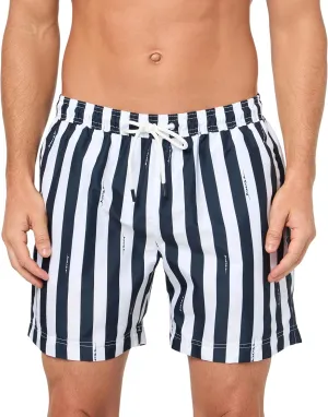 BOSS Men's Standard Horizontal Stripe Swim Trunks