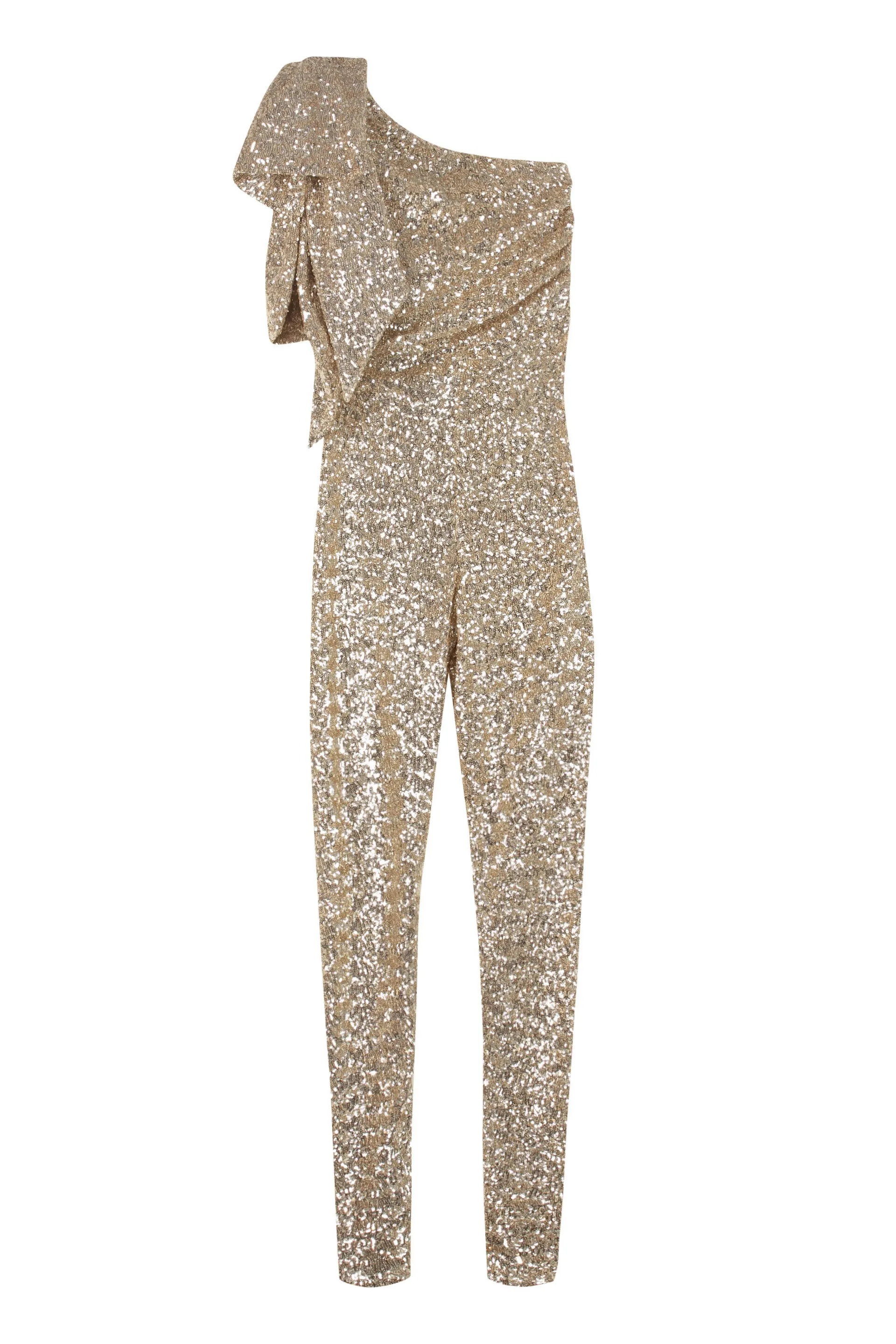 Bow detail one-shoulder jumpsuit