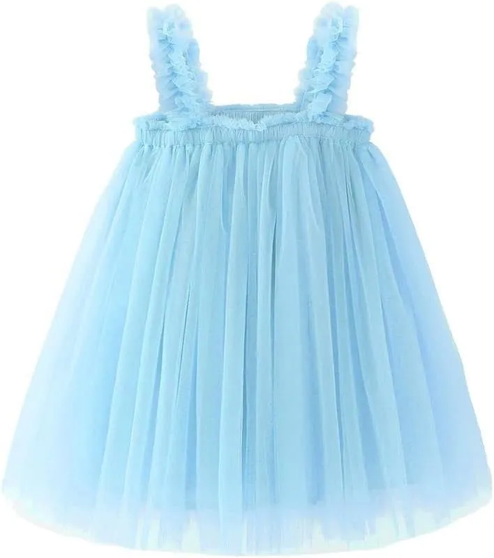 Bow Dream Baby Girls Toddler Tutu Dress Infant Tulle Dress Party Princess Dress with Flower Headband Dusty Rose