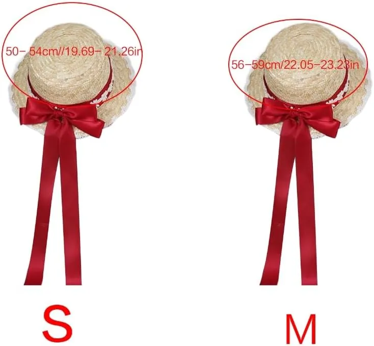 Bows Straw Hat Wide Brim Straw Boater Hat Women Summer Straw Beachs Hat TeaParty Sunhat Ribbon Straw Hat Ribbon Hat