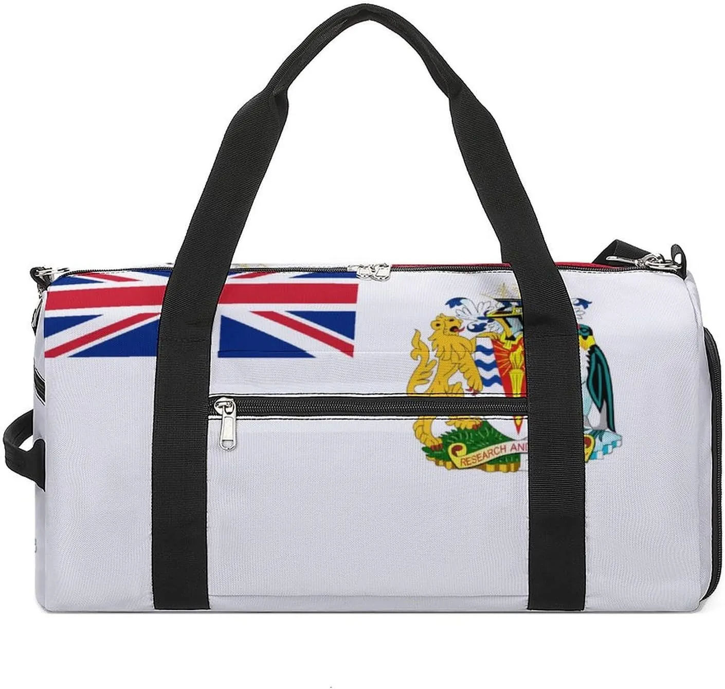 British Antarctic Territory Flag Duffel Bag for Men Women with Shoe Compartment Weekender Tote