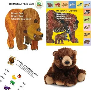 Brown Bear, Brown Bear What Do You See? and Baby Bear, Baby Bear, What Do You See? Boardbooks by Bill Martin Jr and Eric Carle and Activity Page (an Educational Gift Set with Invaluable Lessons)
