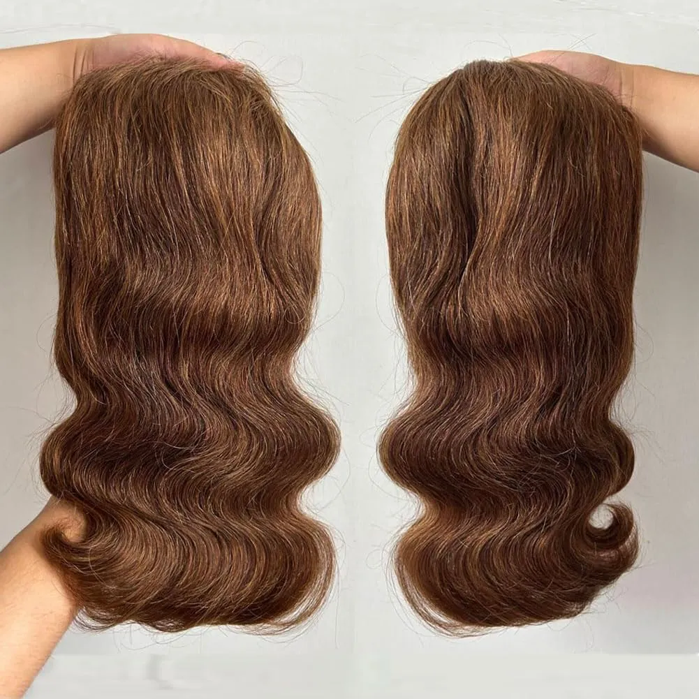 Brown Bob Wig Human Hair 13x4 Frontal Lace Wig 12 Inch Body Wave HD Lace Front Wigs Human Hair Pre Plucked Glueless Bob Wigs for Women (#4 Brown, 12 Inch)