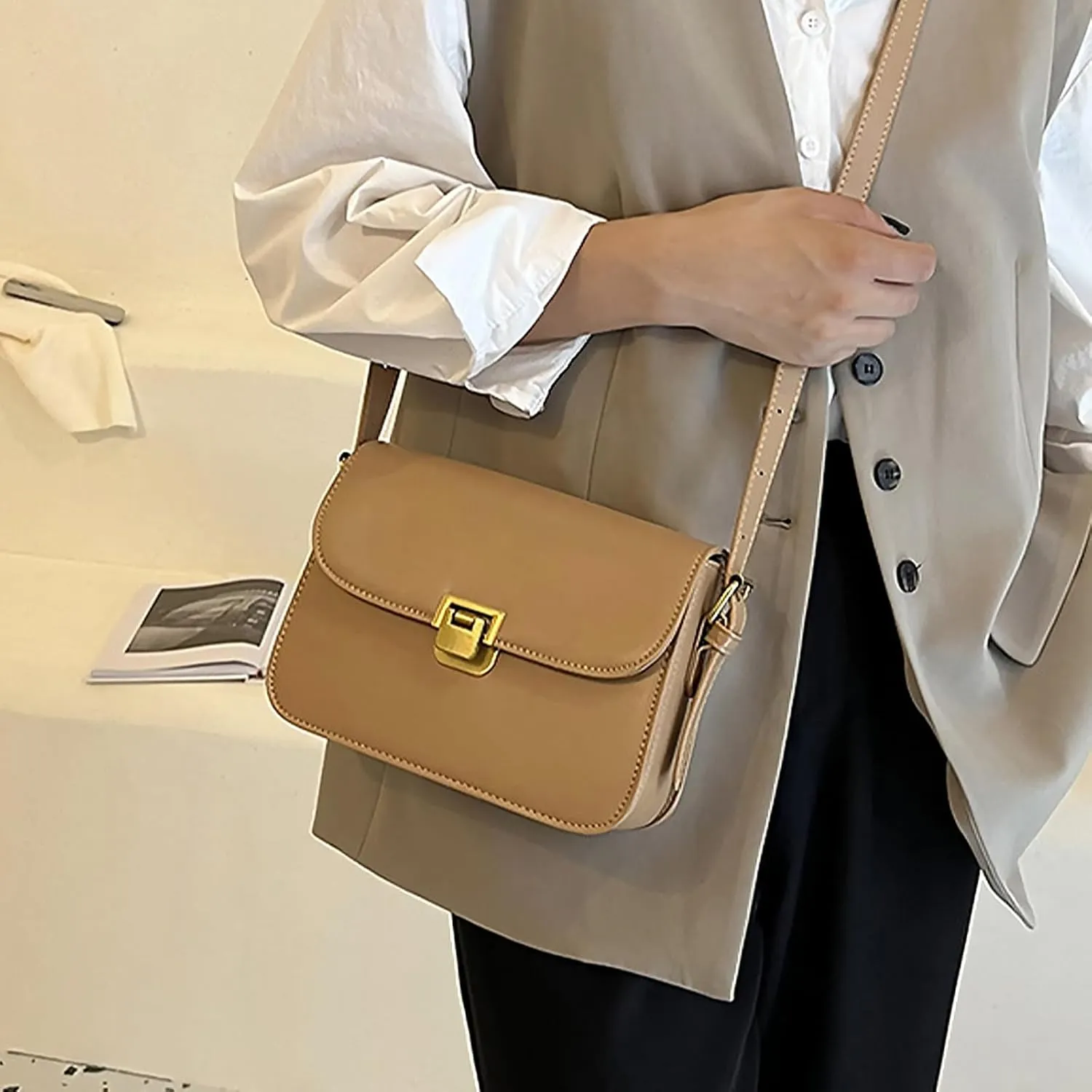 Brown Purses for Women Black Shoulder Purse Vintage Bags Trendy Women's Red Small Tote Handbags