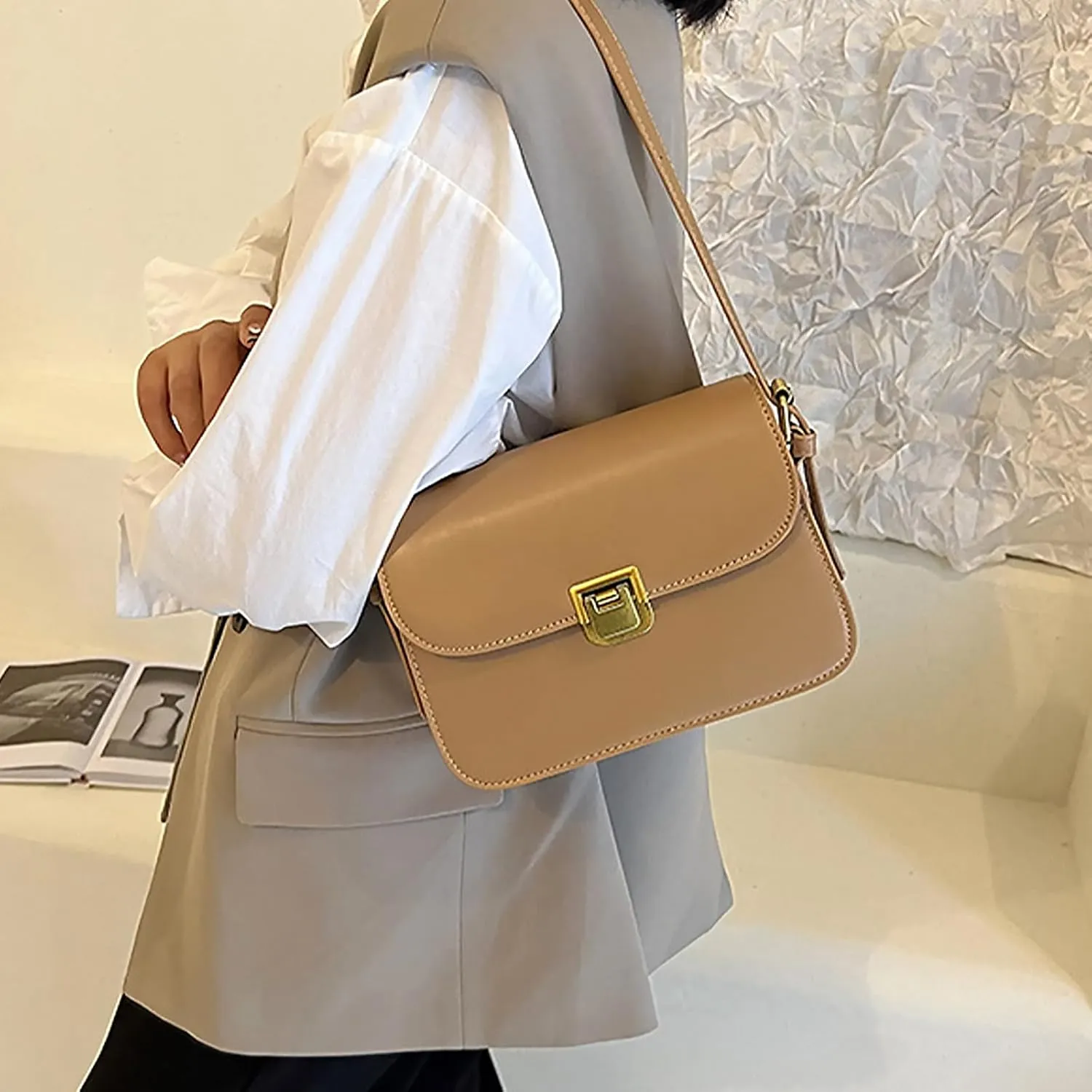 Brown Purses for Women Black Shoulder Purse Vintage Bags Trendy Women's Red Small Tote Handbags