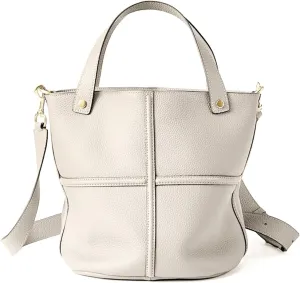 Bucket Bags for Women, Genuine Leather Tote Top Handbags, Crossbody Bags with a Strap