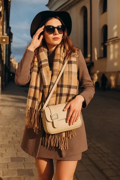 Buckle Handbag – Trendy & Stylish Shoulder Bag for Women (Beige)