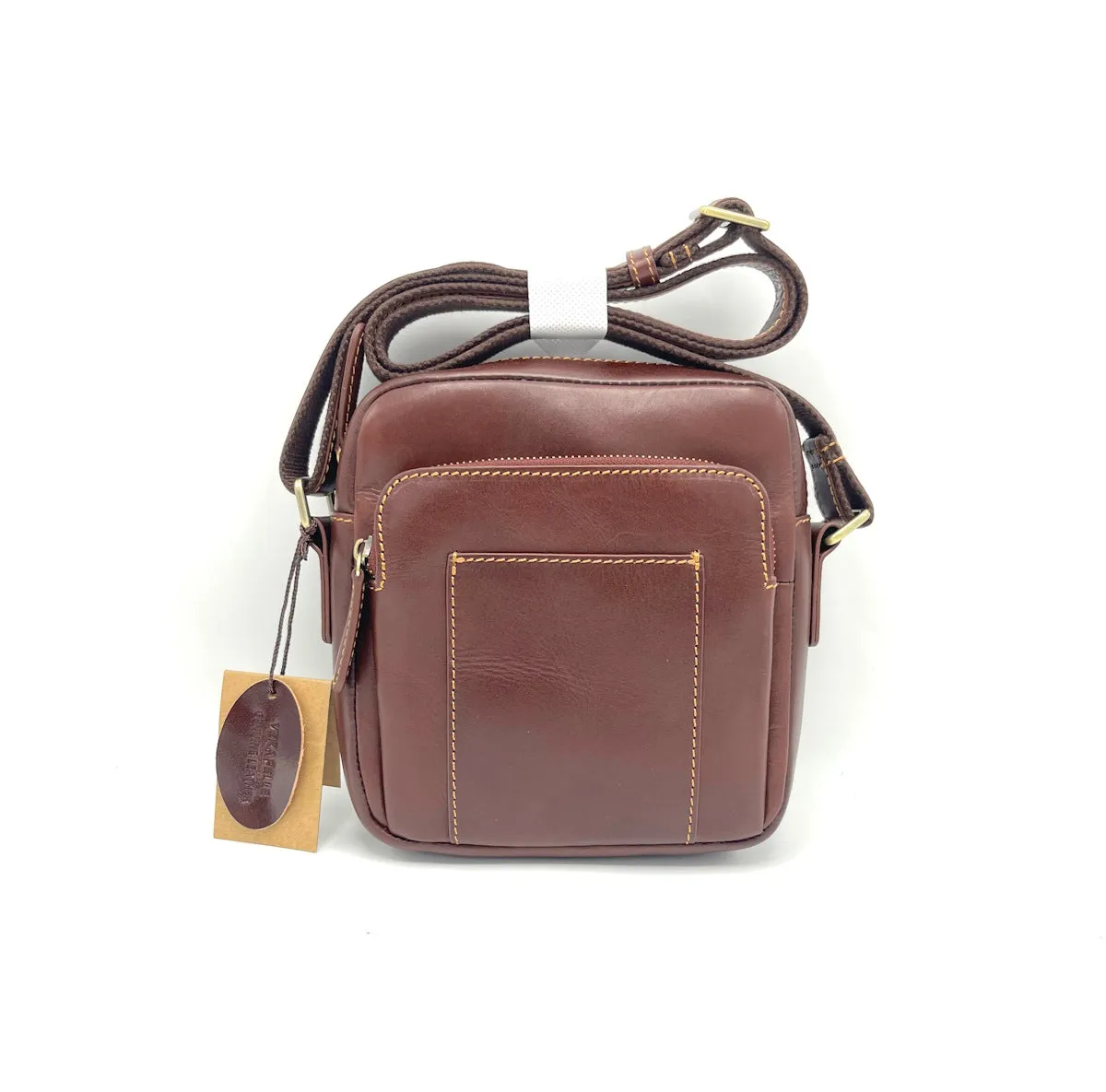 Buffered leather shoulder bag, for men, art. TA4812