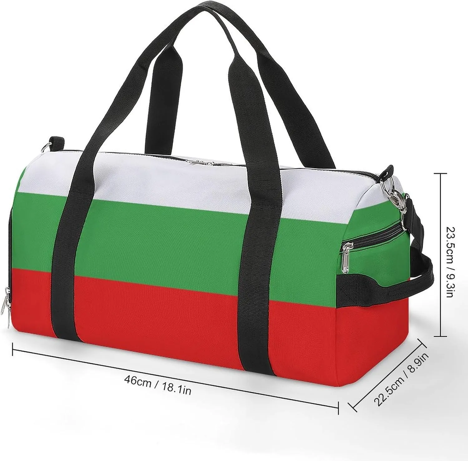 Bulgaria Flag Gym Duffel for Boys Girls with Waterproof Shoe Compartment Tote
